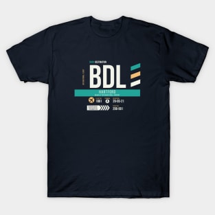 Hartford (BDL) Airport Code Baggage Tag T-Shirt